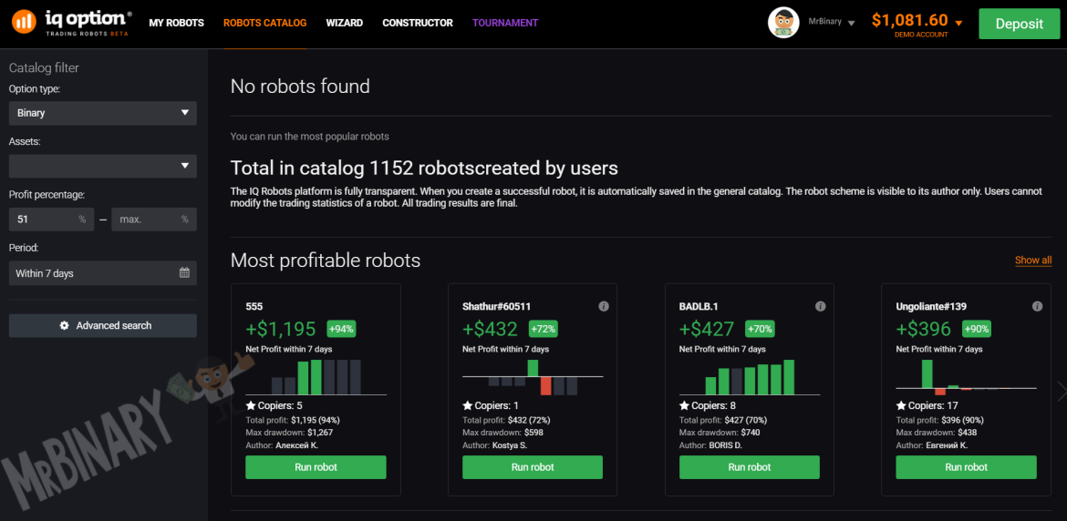 create your own binary option robot